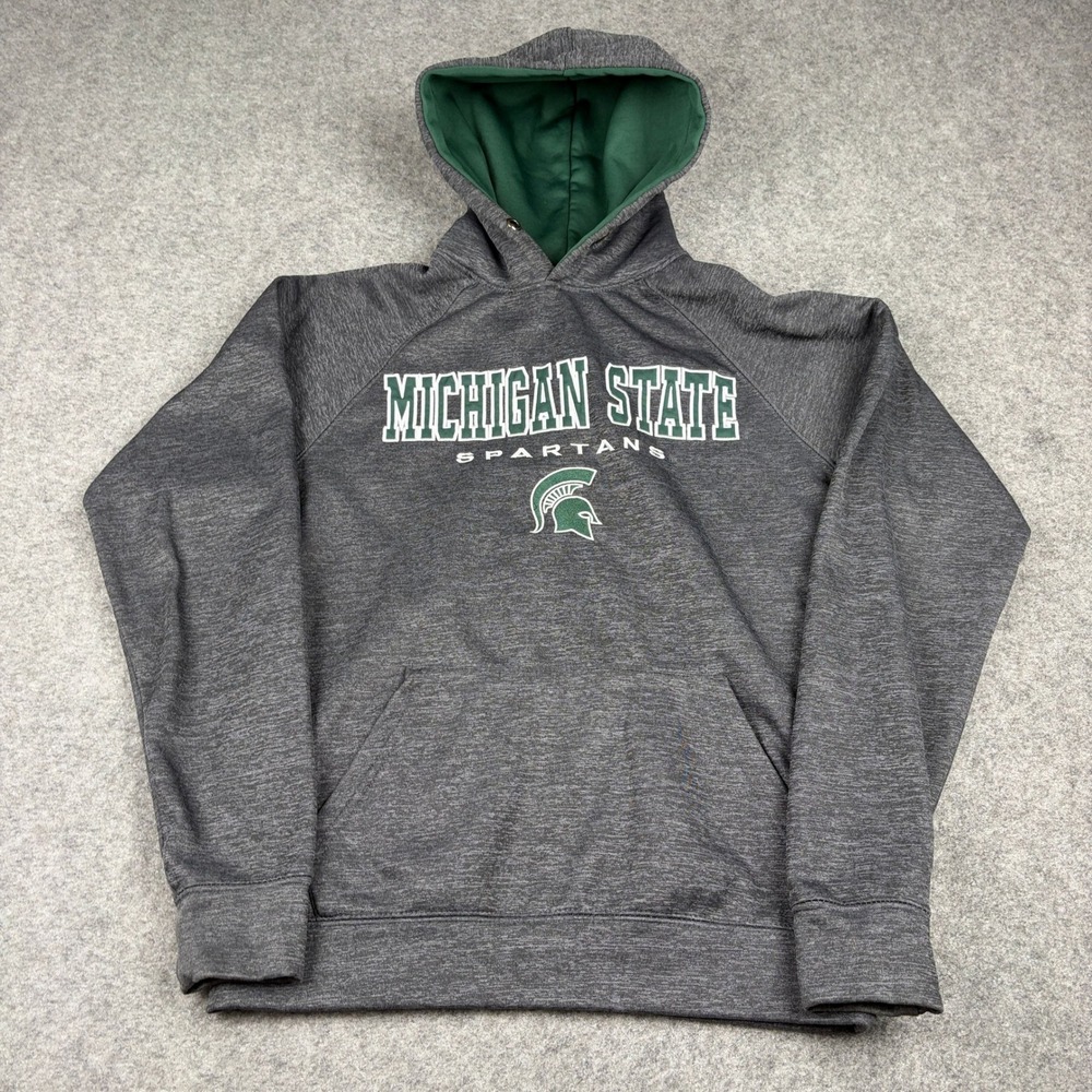Colosseum Michigan‎ State Spartans Hoodie Mens Small Grey Sports Pullover NCAA